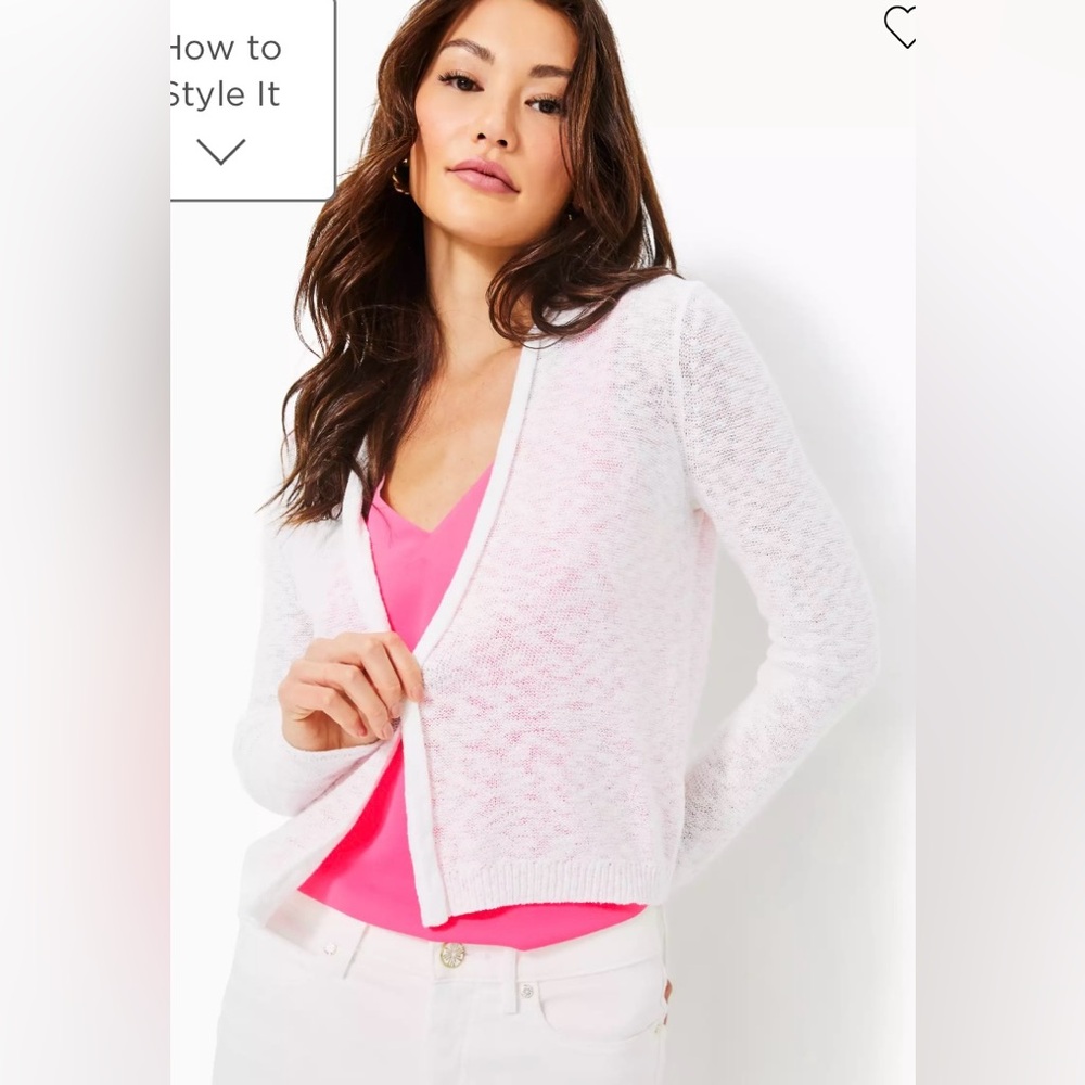 NWT💕Lilly Pulitzer Faretta Cardigan Resort White~Size Small~In store Now $128